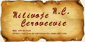 Milivoje Cerovčević vizit kartica